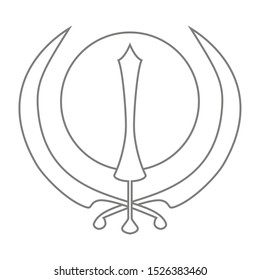 Vector icon with Sikh symbol Khanda