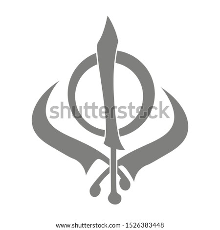 Vector icon with Sikh symbol Khanda