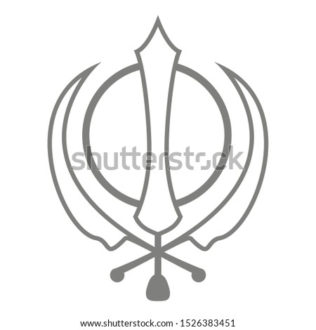 Vector icon with Sikh symbol Khanda