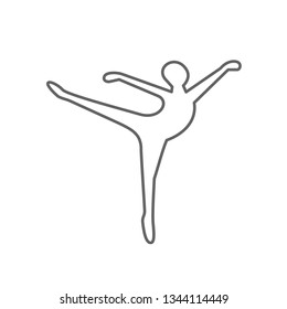 vector icon silhouette of a dancing girl, ballerina, dance