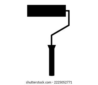 vector icon silhouette design a roll brush tool commonly used to paint walls or walls of buildings or wooden buildings