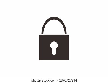vector icon silhouette of a padlock for security