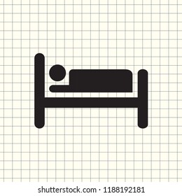 vector icon silhouette of person in bed