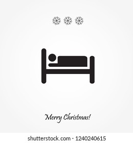 vector icon silhouette of person in bed