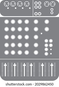 The Vector icon simbol Mixer 5 Input audio for music