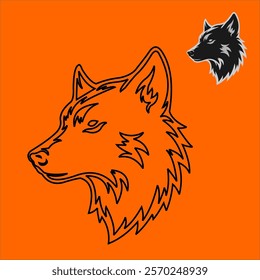 vector icon simple abstract wolf head