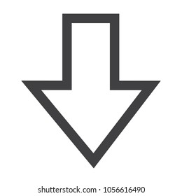 Vector icon simple arrow sign, symbol. Arrow down