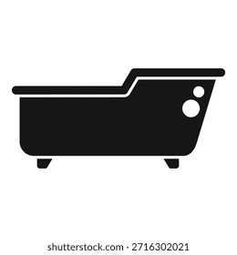 Ícone de vetor de uma silhueta simples de banheira, ideal para web e design de impressão