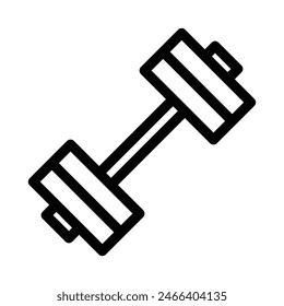 Vektorgrafik-Ikone einer simplen schwarzen Hantel, perfekt für Fitness und Fitness-ähnliche Designs, isoliert auf weißem Hintergrund. Bearbeitbarer Strich.