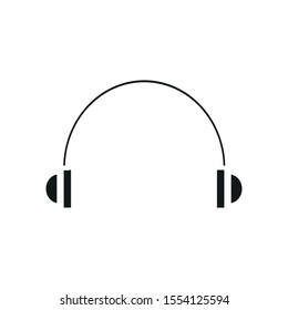 vector icon of simple canvas shapes to headphones