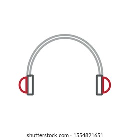 vector icon of simple canvas shapes to headphones