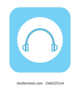 vector icon of simple canvas shapes to headphones
