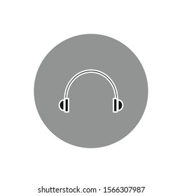 vector icon of simple canvas shapes to headphones