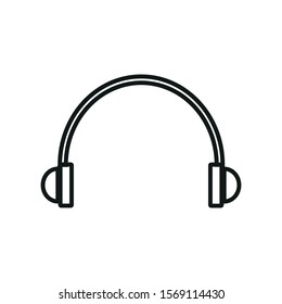 vector icon of simple canvas shapes to headphones