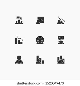 Vector icon. a simple flat icon with the image of a user, person or character. the concept of teamwork, unity and partnership.