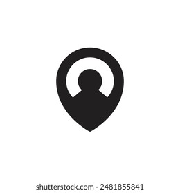 vector icon of simple form of point of location, destination sign symbol vector