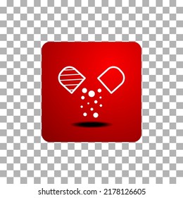 vector icon of simple forms of capsule with medicine particle