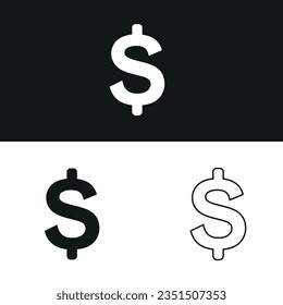 vector icon of simple forms of the Dollar icon