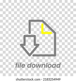 vector icon of simple forms of file download. Vector illustration in dark color and transparent background (png)