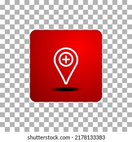 icono vectorial de formas simples de localización hospitalaria
