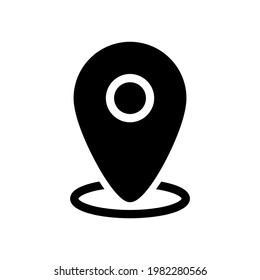 vector icon of simple forms of point of location glyph style icon perfect for all project
