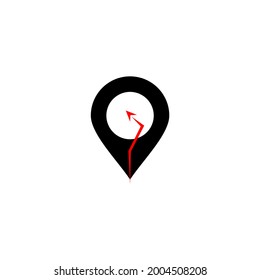 vector icon of simple forms of point of location