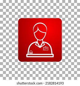 vector icon of simple forms of point of hotel receptionist