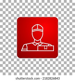 vector icon of simple forms of point of delivery man