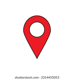 vector icon of simple forms of point of location