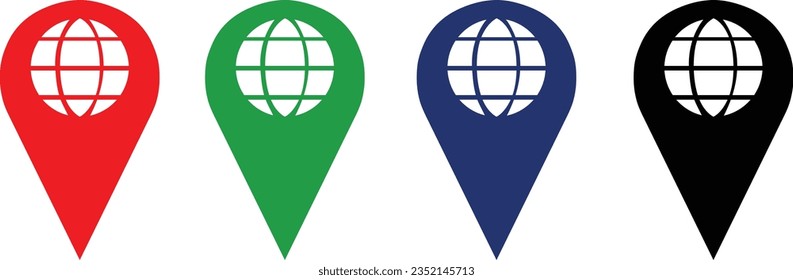 vector icon of simple forms of point of location, Location, pin, pointer icon symbol design