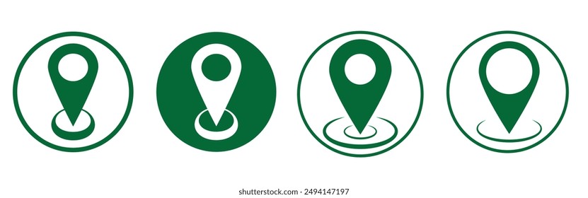 vector icon of simple forms of point of location, GPS pointer , map pointer . eps 10