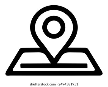 vector icon of simple forms of point of location