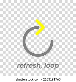 vector icon of simple forms of refresh. Vector illustration in dark color and transparent background (png)