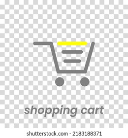 Vector Icon Of Simple Forms Of Shopping Cart. Vector Illustration In Dark Color And Transparent Background (png)