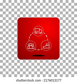 vector icon of simple forms of supply chain 