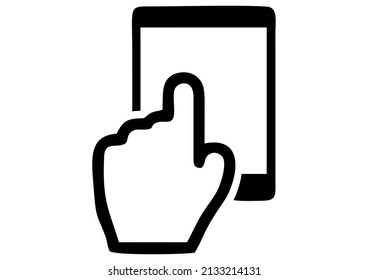 vector icon of simple forms of touch cell phone
