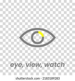 vector icon of simple forms of view, eye, watch. Vector illustration in dark color and transparent background (png)