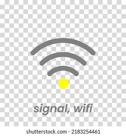 vector icon of simple forms of wifi signal. Vector illustration in dark color and transparent background (png)