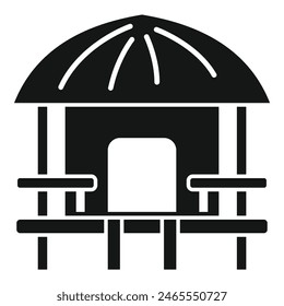 Vector icon of a simple gazebo structure for park and garden themes