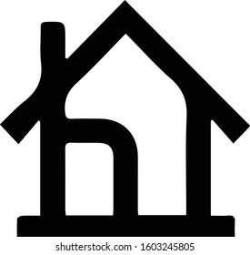 Vector icon of a simple home for business in black