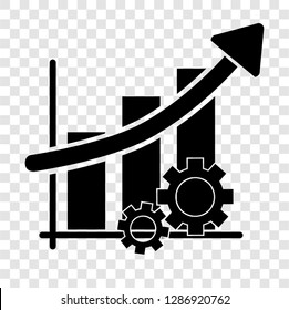 Vector Icon simple illustration, Productivity Business Progress at transparent effect background
