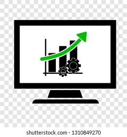 Vector Icon simple illustration, Productivity Business Progress Monitoring at transparent effect background
