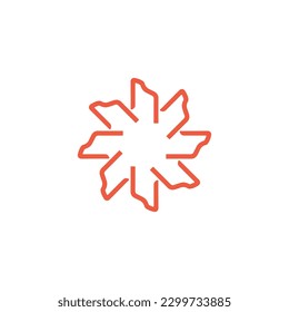 Vector icon simple logo with pointed corners