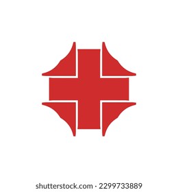 Vector icon simple logo with pointed corners