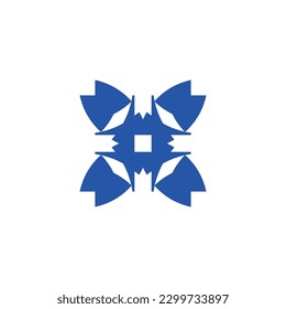 Vector icon simple logo with pointed corners