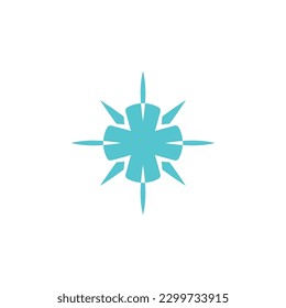 Icono de vector logotipo simple con esquinas puntiagudas