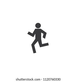 Vector icon of a simple running man