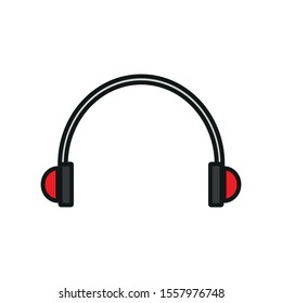 vector icon of simple shapes to headphones