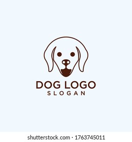 Vector icon of a simple thin line dog head icon