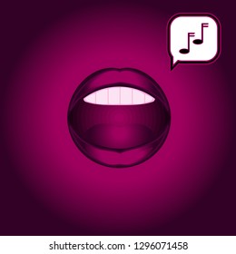 Vector icon of singing lips